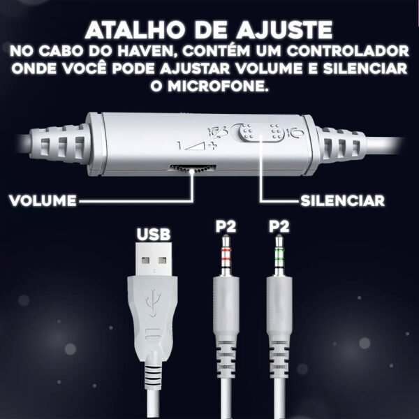 Headset Gamer Haven Atalho de Ajuste