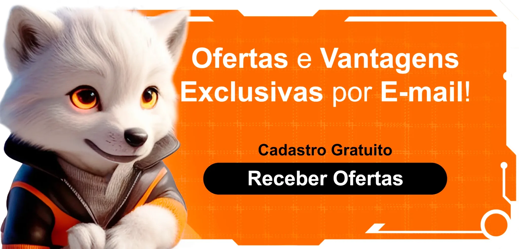 mascote ozzix fofo lobo kawai perifericos gamers rgb estiloso gamer oferta barato desconto ozzix marca gamer pro setup rgb lobo com olhos laranjas neon jaqueta laranja 2 1 scaled