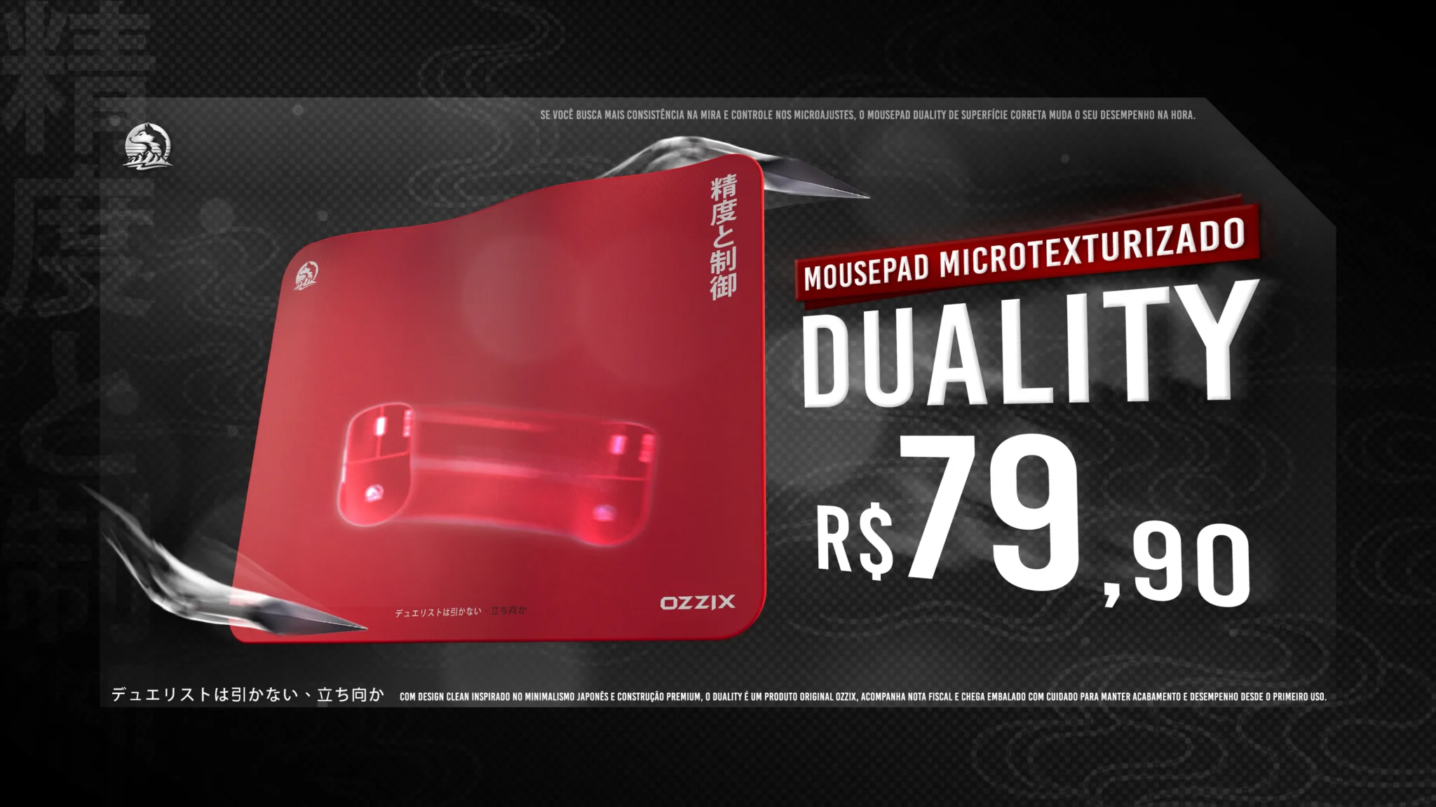 Loja Oficial Ozzix - Qualidade e Performance para Gamers! 3 mousepad-duality-gamer-extra-grande-speed-profissional-ultra-flick-speed-microtexturizado