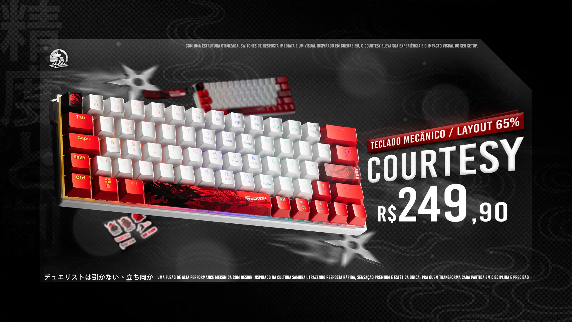 teclado-gamer-mecanico-courtesy-vermelho-red-art-japan